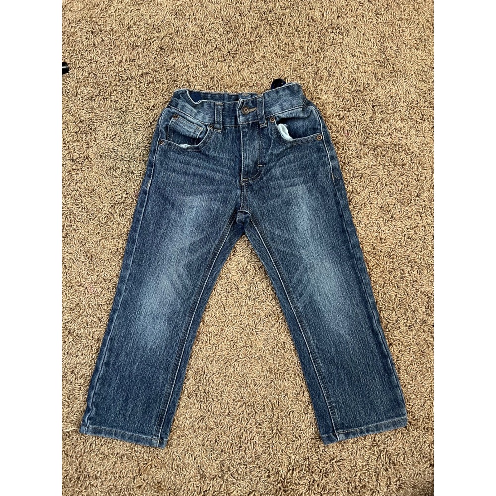 Lee Boys Slim Fit Tapered Leg Jeans Dark Wash Size 4 Adjustable Waist